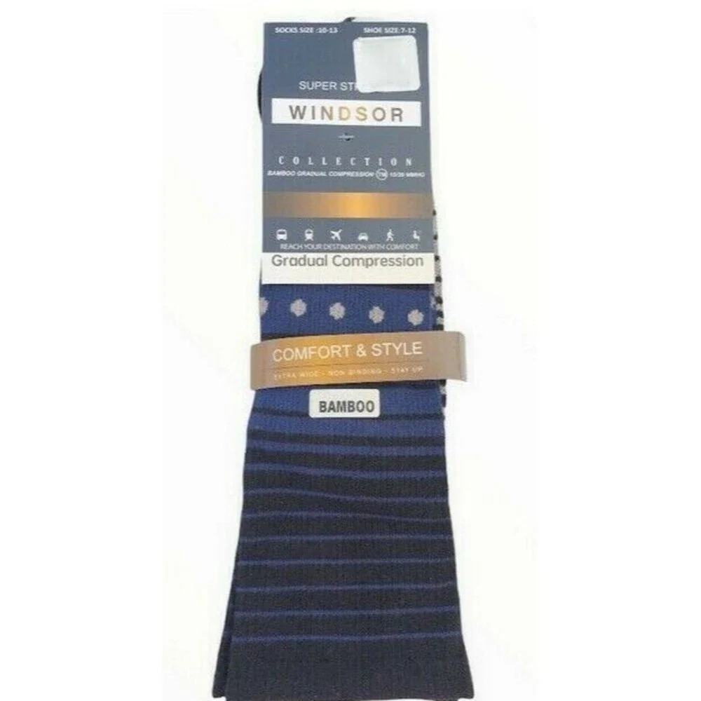 Windsor Ladies Socks L 10-13 Gradual Compression Patriotic Blue 15/20 MMHG 20